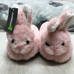 Kids pink bunny slippers size 11/12